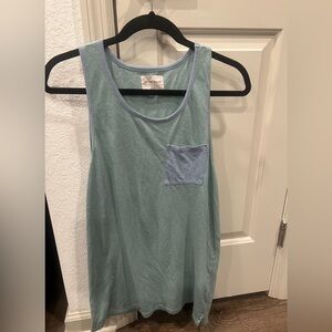 Men’s Summer Muscle Shirt/Tank Top. On the Byas. Medium. Blue & Turquoise.